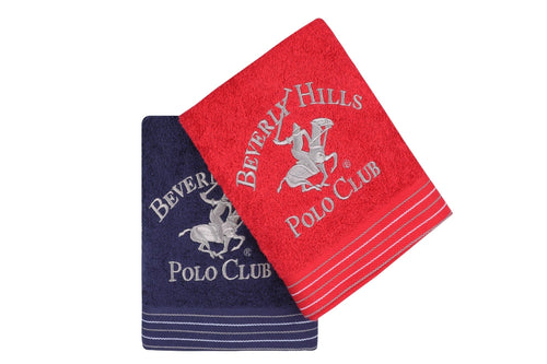 Set di 2 asciugamani cotone Beverly Hills Polo Club 405 Blu, 50 x 90 cm (1)
