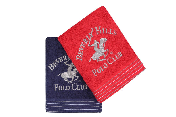 Set di 2 asciugamani cotone Beverly Hills Polo Club 405 Blu, 50 x 90 cm (1)