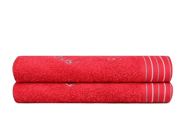 Set di 2 asciugamani cotone Beverly Hills Polo Club 405 Rosso, 50 x 90 cm (2)