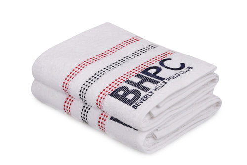 Set di 2 asciugamani cotone Beverly Hills Polo Club Botanik Bianco, 50 x 90 cm