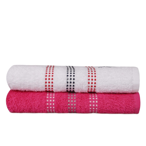 Set di 2 asciugamani cotone Beverly Hills Polo Club Botanik Rosa, 50 x 90 cm