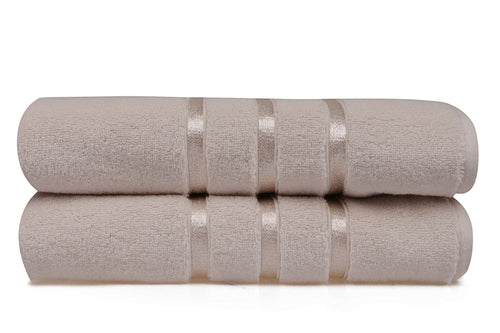 Set di 2 asciugamani micro-cotone Dolce Beige, 70 x 140 cm