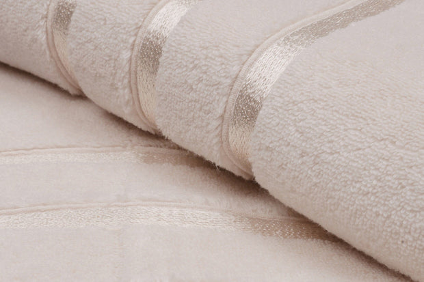 Set di 2 asciugamani micro-cotone Dolce Beige, 70 x 140 cm (4)