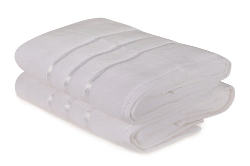 Set di 2 asciugamani micro-cotone Dolce Bianco, 70 x 140 cm