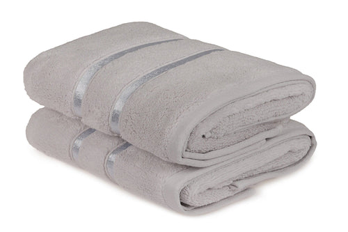 Set di 2 asciugamani micro-cotone Dolce Grigio, 50 x 90 cm