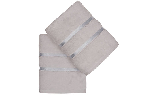 Set di 2 asciugamani micro-cotone Dolce Grigio, 50 x 90 cm (1)