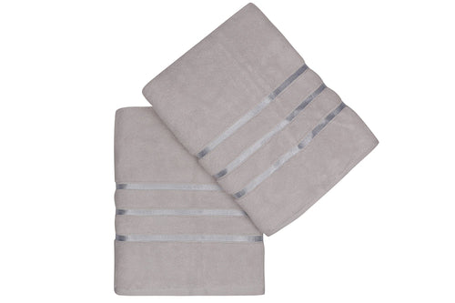 Set di 2 asciugamani micro-cotone Dolce Grigio, 70 x 140 cm (1)