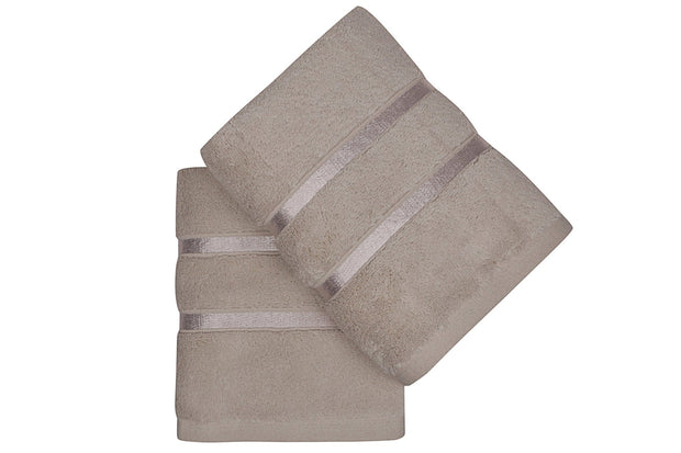 Set di 2 asciugamani micro-cotone Dolce Marrone, 50 x 90 cm (1)
