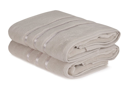 Set di 2 asciugamani micro-cotone Dolce Marrone, 70 x 140 cm