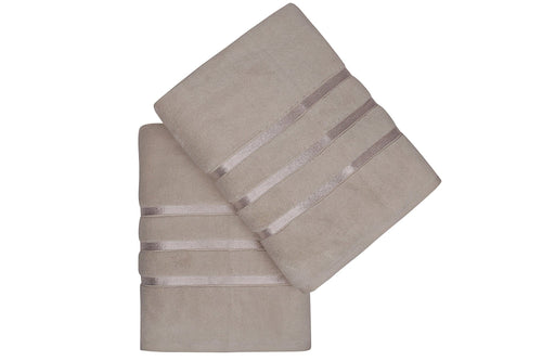 Set di 2 asciugamani micro-cotone Dolce Marrone, 70 x 140 cm (1)