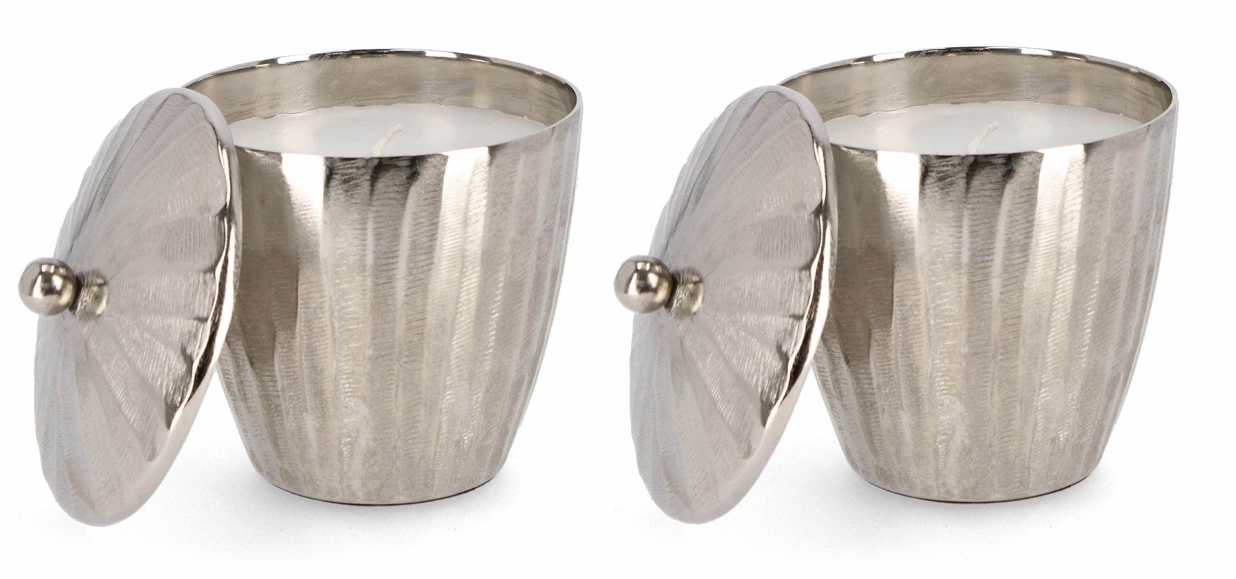 Bizzotto Set di 2 candele decorative Chisel Shaped B Argento