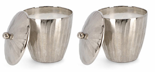 Bizzotto Set di 2 candele decorative Chisel Shaped B Argento
