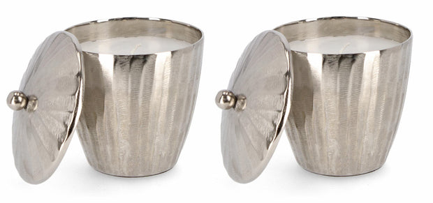 Bizzotto Set di 2 candele decorative Chisel Shaped B Argento