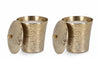 Set di 2 candele decorative Lathe Round B Oro