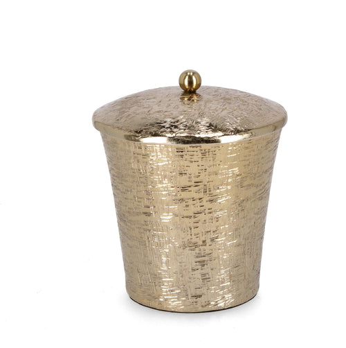 Set di 2 candele decorative Lathe Round B Oro (1)