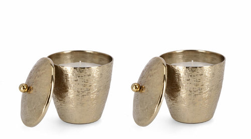 Set di 2 candele decorative Lathe Shaped B Oro