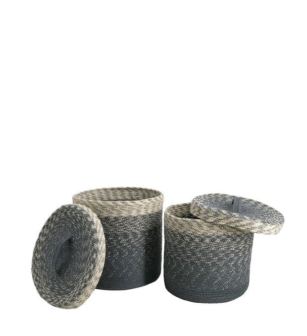 Set di 2 ceste iuta Liddi S2 Blu
