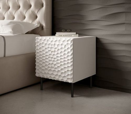 Halmar Set di 2 comodini con 1 anta Hole Bianco