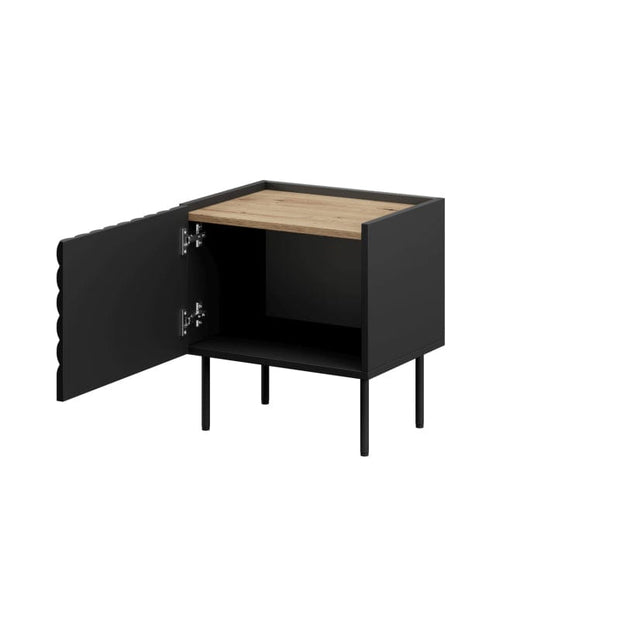 Halmar Set di 2 comodini con 1 anta Onda Nero