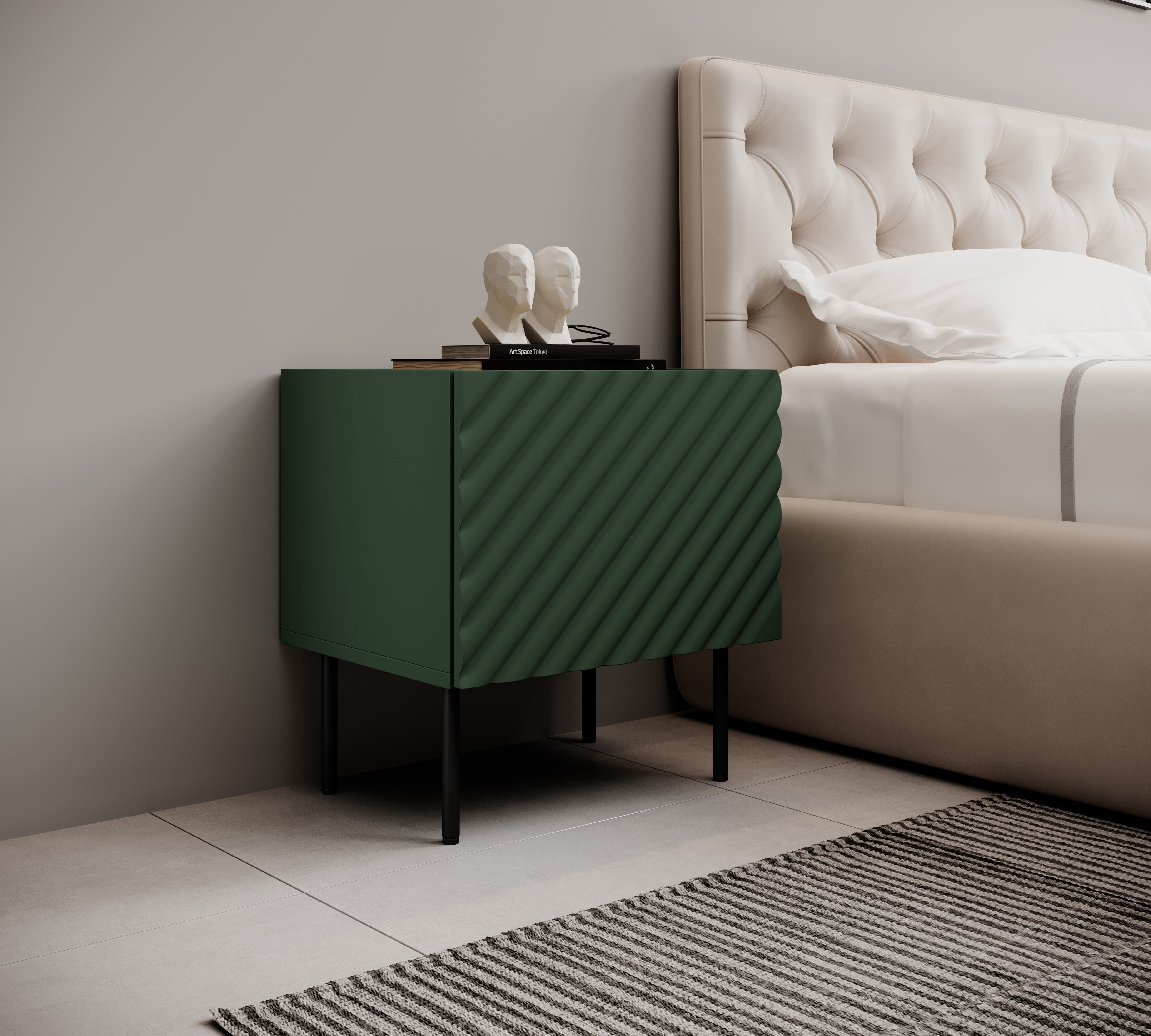 Halmar Set di 2 comodini con 1 anta Onda Verde