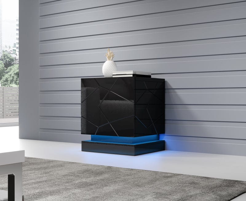 Halmar Set di 2 comodini con 1 anta Qiu Nero