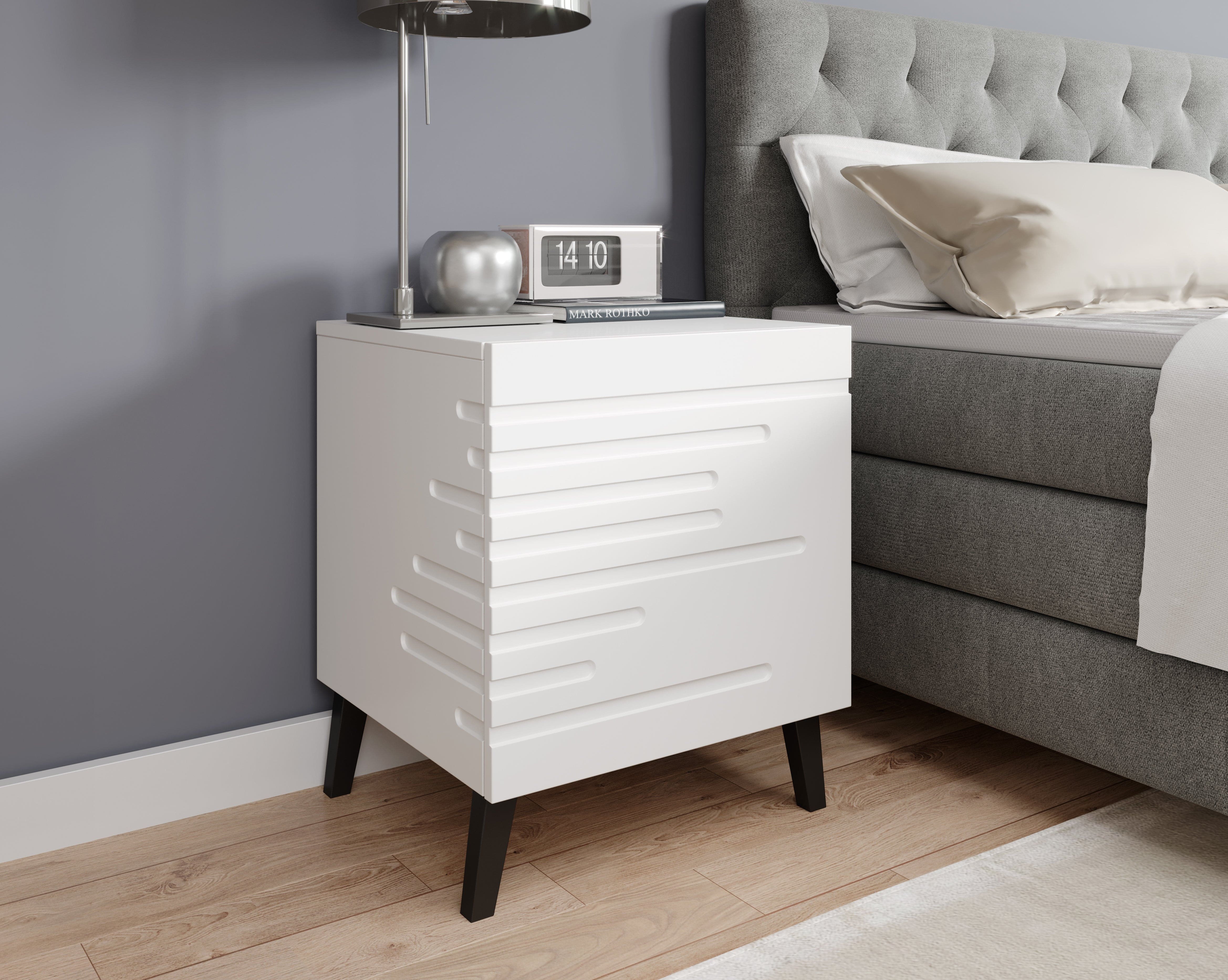 Halmar Set di 2 comodini con 1 cassetto Nova Bianco