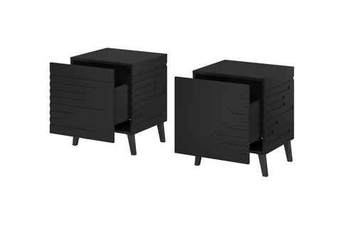 Halmar Set di 2 comodini con 1 cassetto Nova Nero