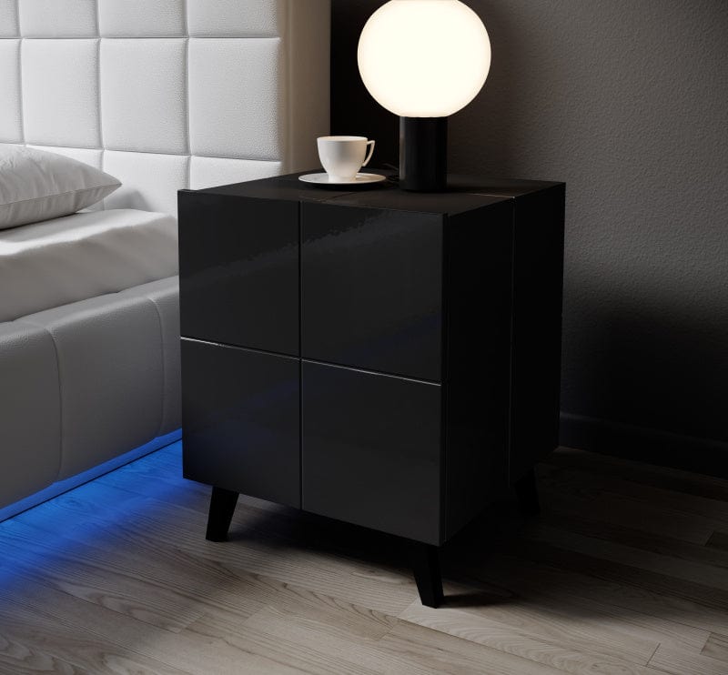 Halmar Set di 2 comodini con 1 cassetto Reja Nero