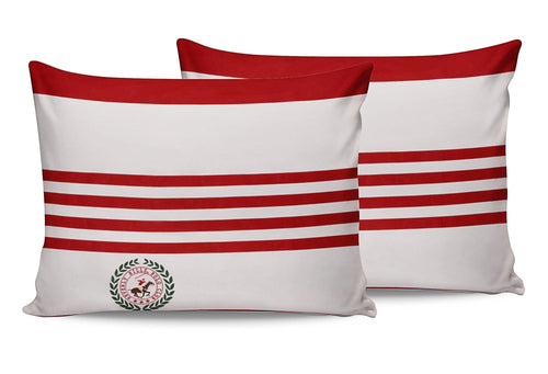 Set di 2 federe per cuscini in cotone Beverly Hills Polo Club BHPC 003 Rosso, 50 x 70 cm