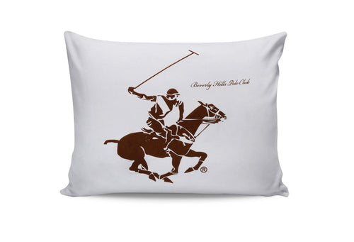 Set di 2 federe per cuscini in cotone Beverly Hills Polo Club BHPC 004 Bianco, 50 x 70 cm