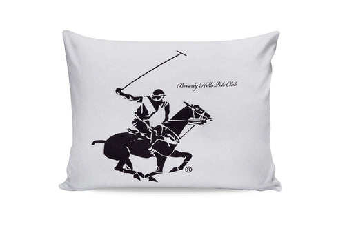 Set di 2 federe per cuscini in cotone Beverly Hills Polo Club BHPC 004 Bianco, 50 x 70 cm