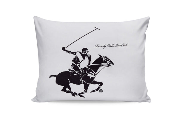 Set di 2 federe per cuscini in cotone Beverly Hills Polo Club BHPC 004 Bianco, 50 x 70 cm