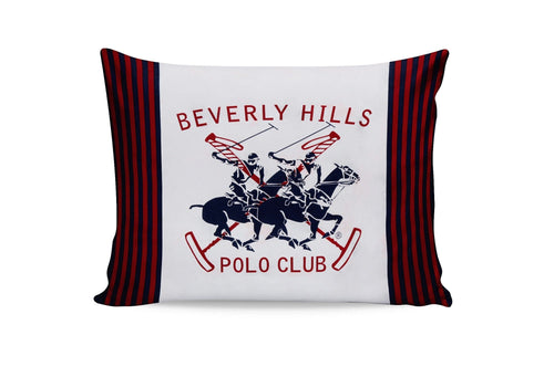 Set di 2 federe per cuscini in cotone Beverly Hills Polo Club BHPC 009 Rosso, 50 x 70 cm