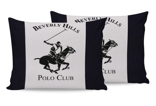 Set di 2 federe per cuscini in cotone Beverly Hills Polo Club BHPC 027 Crema, 50 x 70 cm