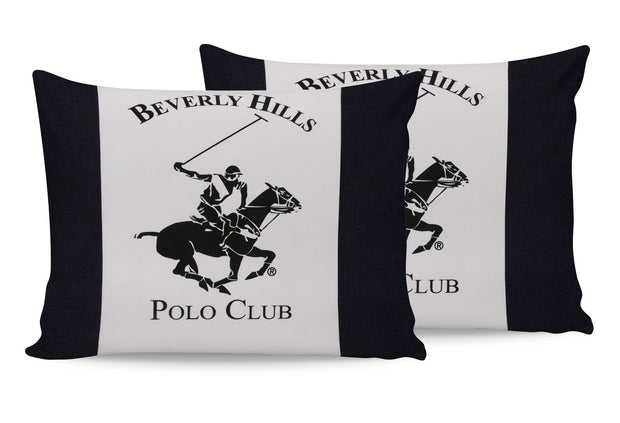 Set di 2 federe per cuscini in cotone Beverly Hills Polo Club BHPC 027 Crema, 50 x 70 cm