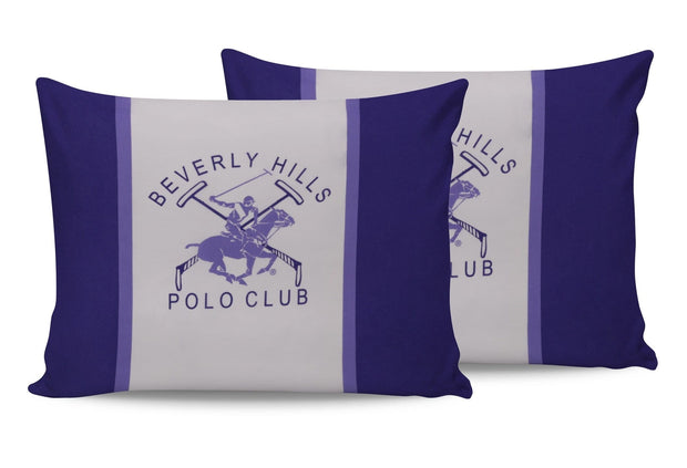 Set di 2 federe per cuscini in cotone Beverly Hills Polo Club BHPC 029 Lilla, 50 x 70 cm