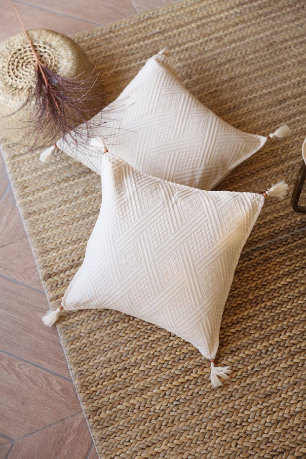 Set di 2 federe per cuscini in cotone Kilifi Beige, 44 x 44 cm