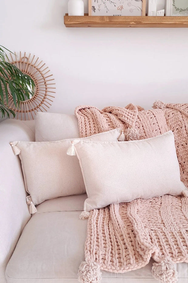Set di 2 federe per cuscini in cotone Kirlent Avorio, 35 x 55 cm (1)