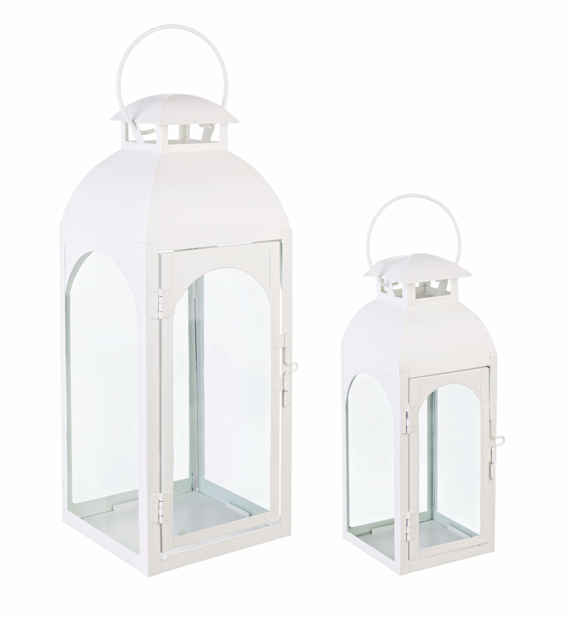 Set di 2 lanterne decorative Agueda Bianco