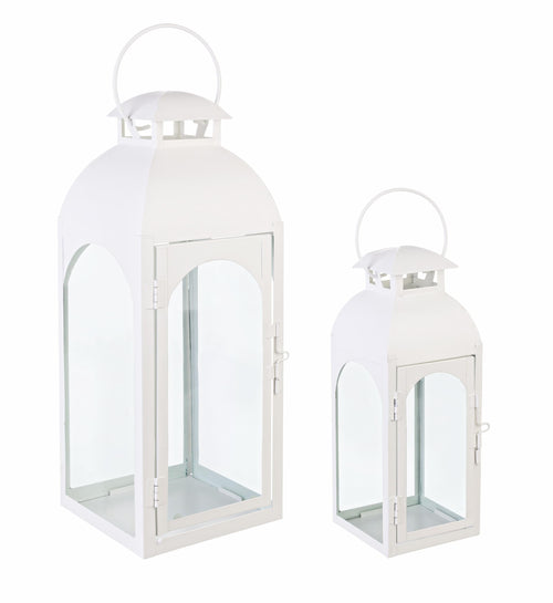 Set di 2 lanterne decorative Agueda Bianco