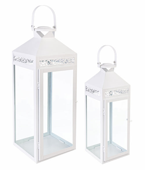 Set di 2 lanterne decorative Amarante Bianco