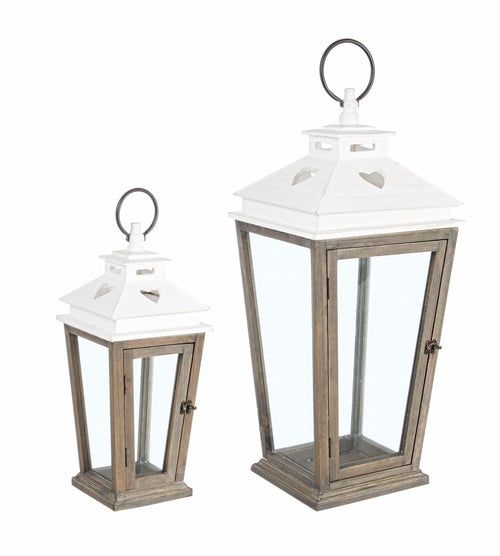 Set di 2 lanterne decorative Heart Bianco
