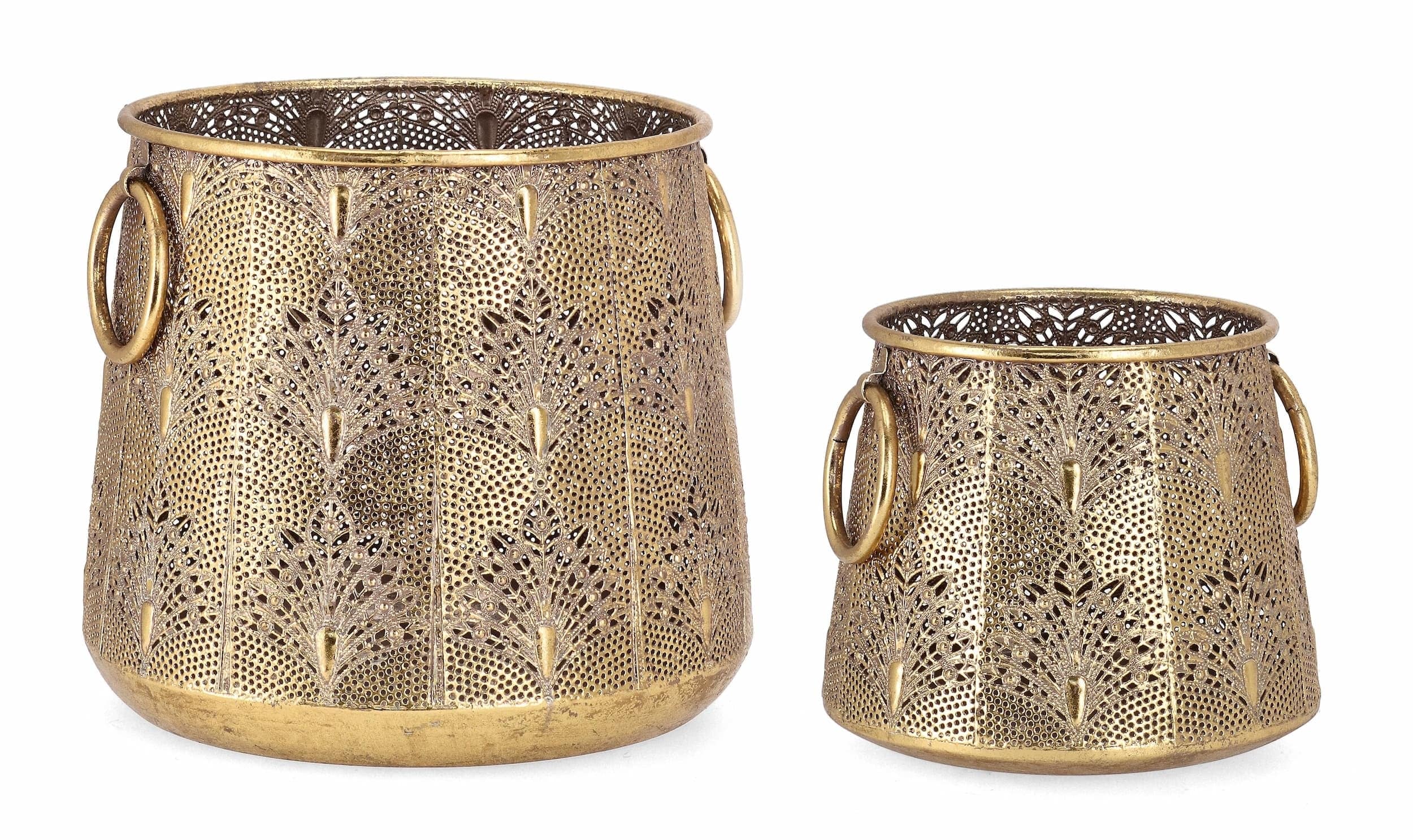 Set di 2 lanterne decorative Larjam Round 2H Oro