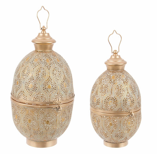 Set di 2 lanterne decorative Namid Oval Oro