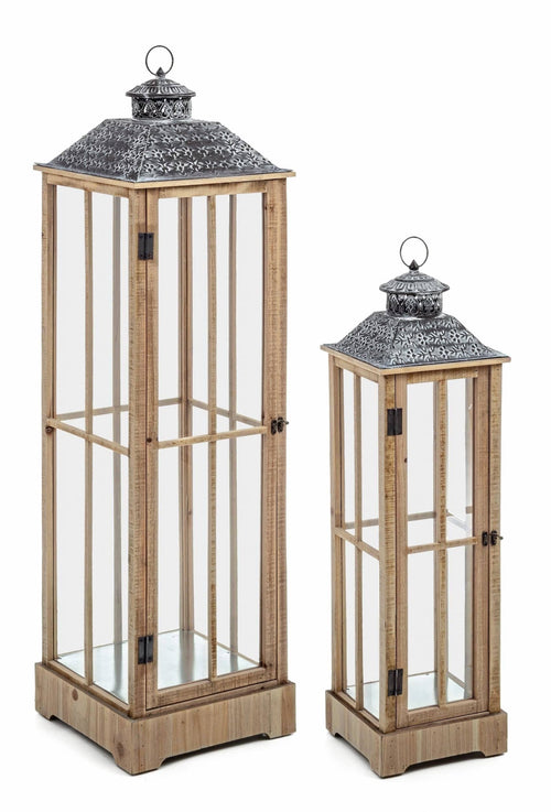 Set di 2 lanterne decorative Varsavia Naturale