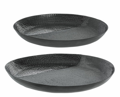 Set di 2 piatti decorativi Hammel Round Grafite