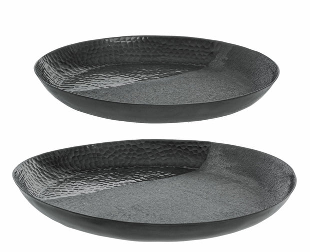 Set di 2 piatti decorativi Hammel Round Grafite