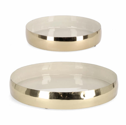 Set di 2 piatti decorativi Velma Round Oro