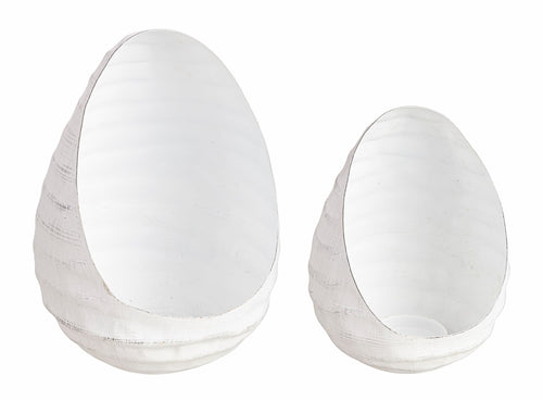 Set di 2 portacandele Shanty Drop Bianco