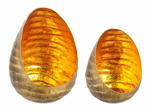 Set di 2 portacandele Shanty Drop Oro